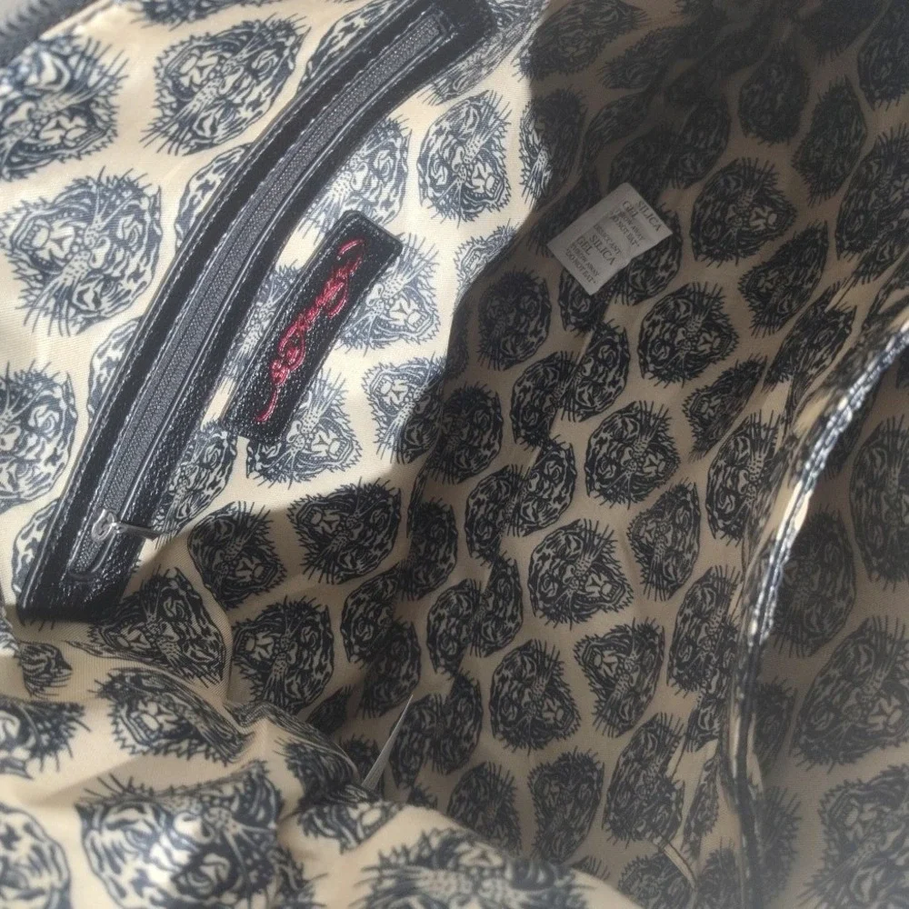Ed Hardy Hobo Bag Skull Roses Rhinestone Denim‎ Leather Shoulder Bag Women